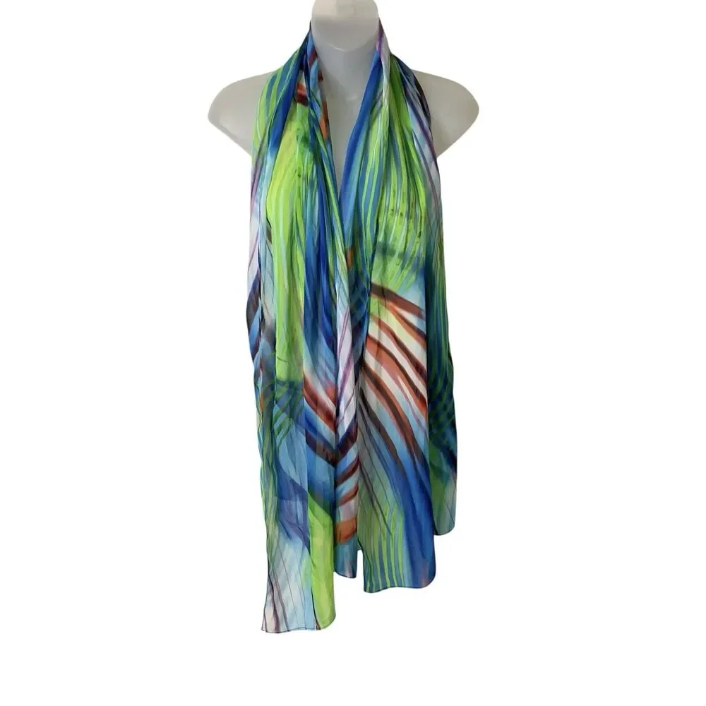 Chico’s Scarf Wrap Leaf Print 18